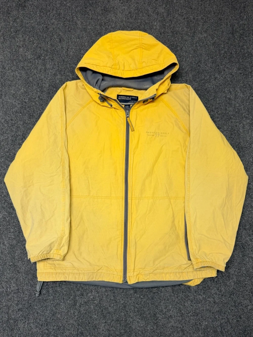 Vintage‎ american eagle yellow windbreaker hooded jacket